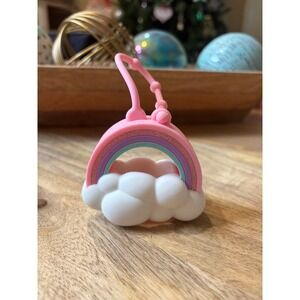 Bath Body Works Pink Rainbow Cloud PocketBac Hand Sanitizer Holder Keychain